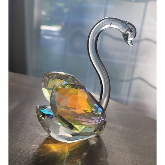 Crystal Art Glass Bird Swan Figurine Paperweight 6" Tall, unsigned - Picture 2 of 10